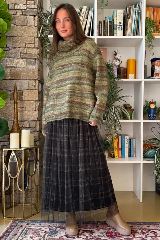 Braemar Stripey Knit Greens